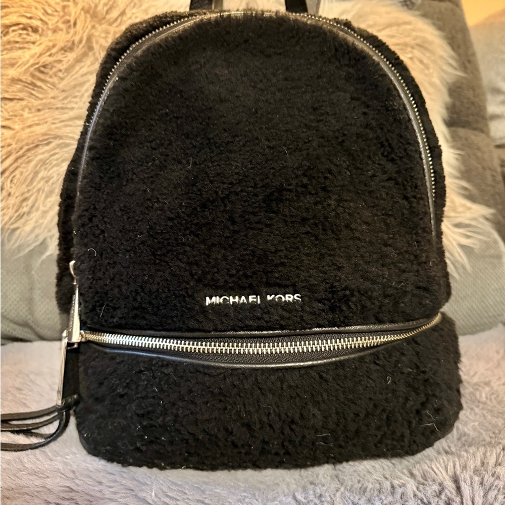 Michael Kors Black Textured Backpack
